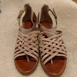 Vince Camuto Elegant Tan Woven Sandals
